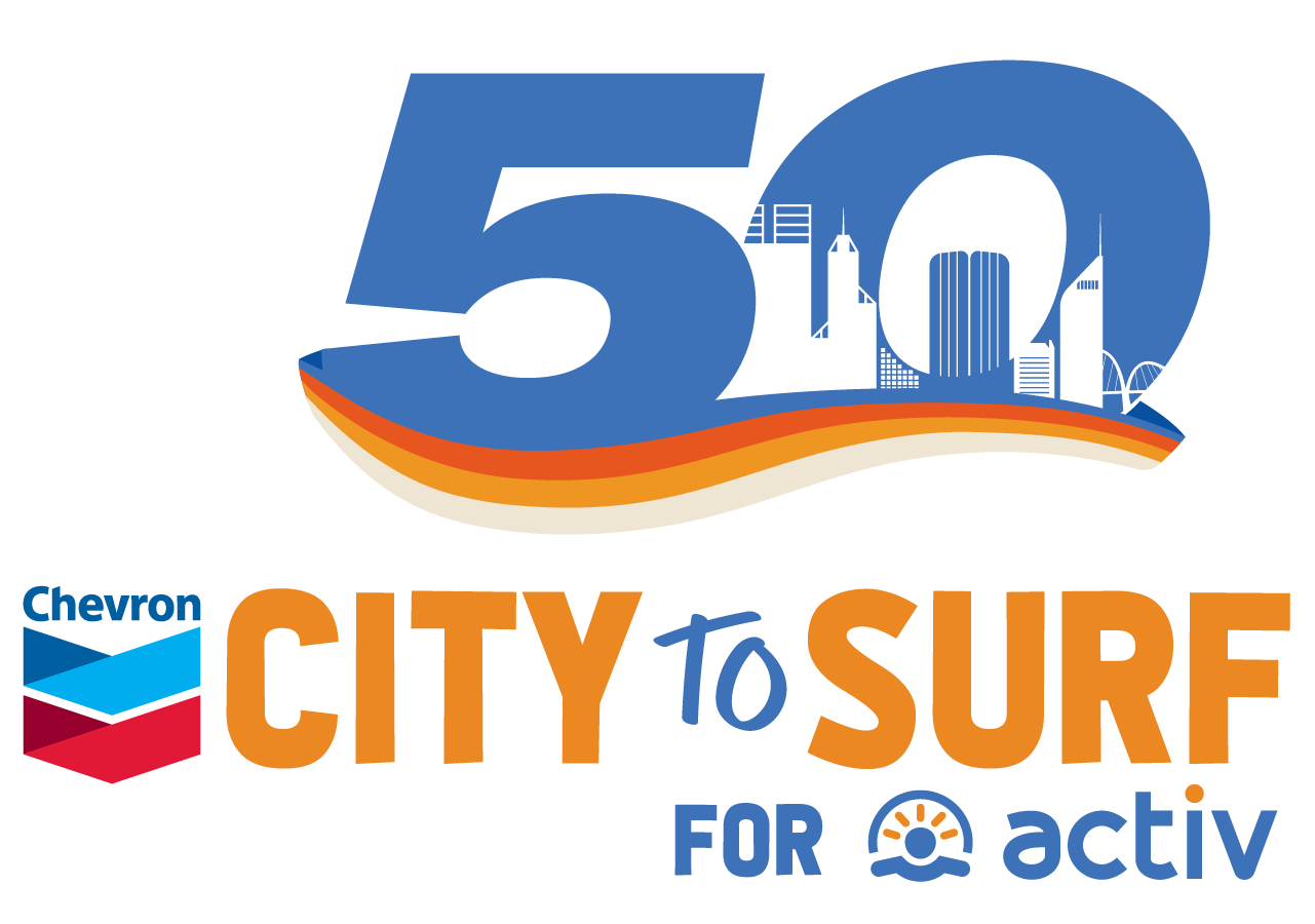 Chevron City to Surf for Activ Perth Logo