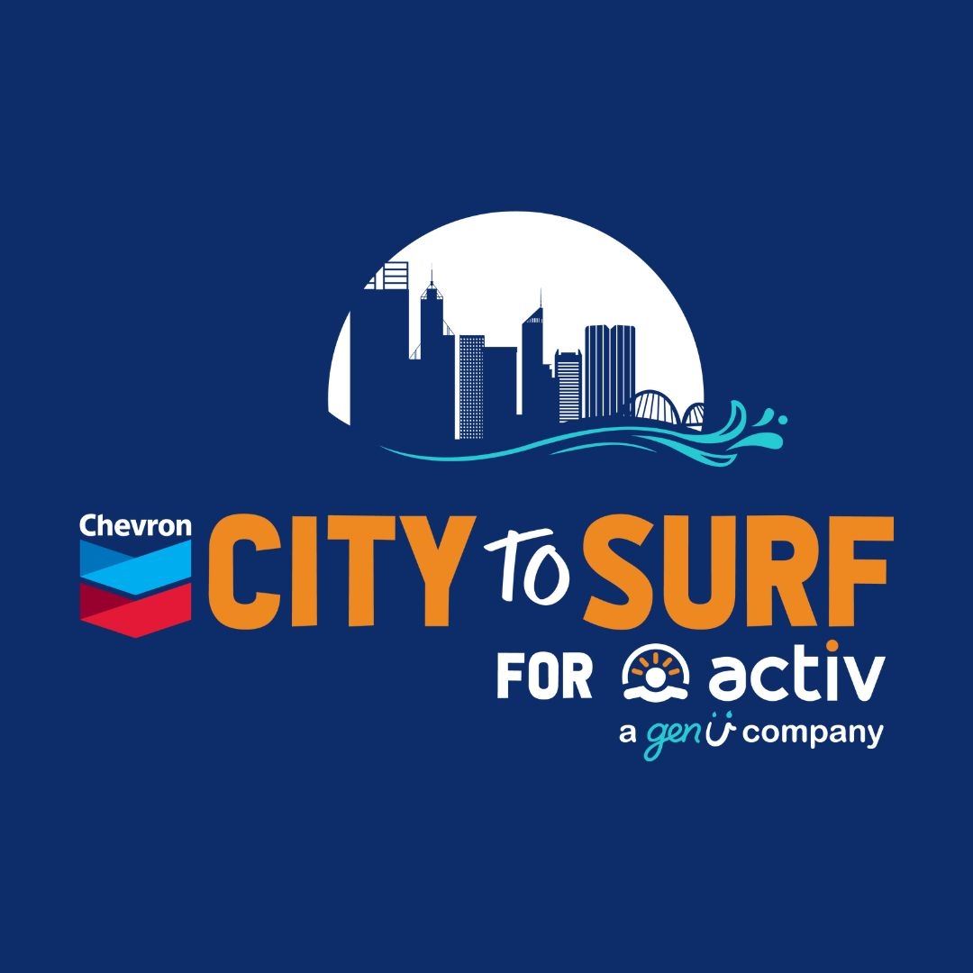 Chevron City to Surf for Activ Perth Logo